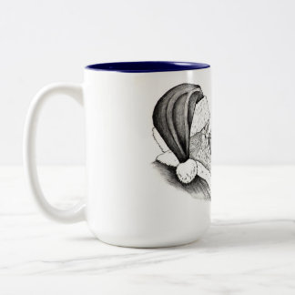 Santa Claus and Pinto Horse Two-Tone Coffee Mug