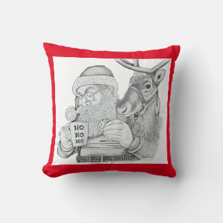 Santa Claus and Reindeer Cushion