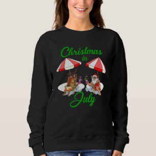 Santa Claus And Reindeer Sunbathe 1 Sweatshirt