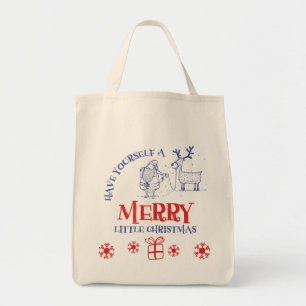 Santa Claus and Reindeer Tote Bag