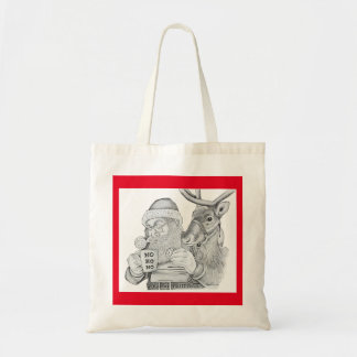 Santa Claus and Reindeer Tote Bag