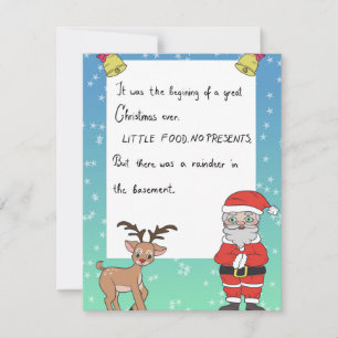 Santa Claus and Rudolf Flat Holiday Card
