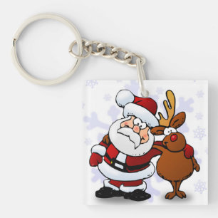 SANTA CLAUS AND RUDOLPH KEY RING