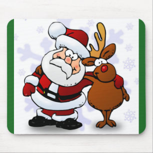 SANTA CLAUS AND RUDOLPH MOUSE MAT