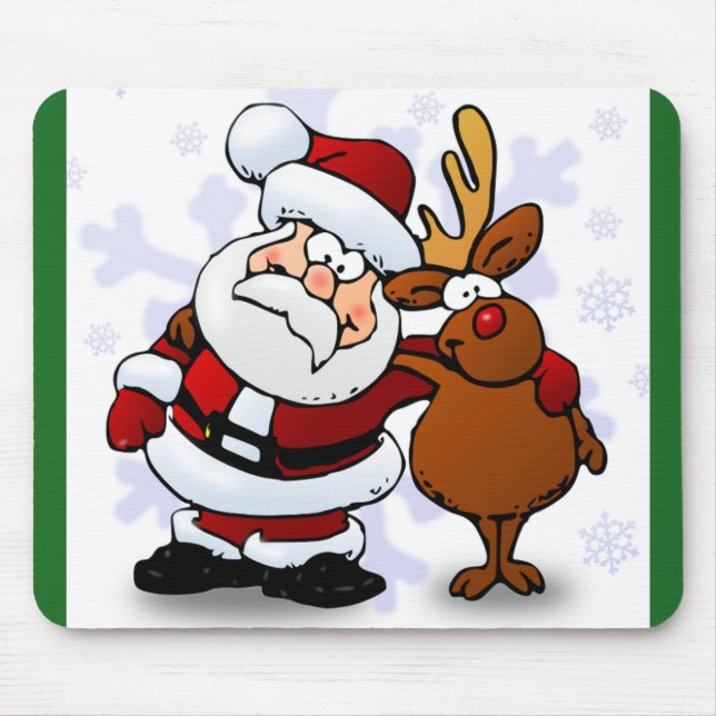 SANTA CLAUS AND RUDOLPH MOUSE MAT (Front)