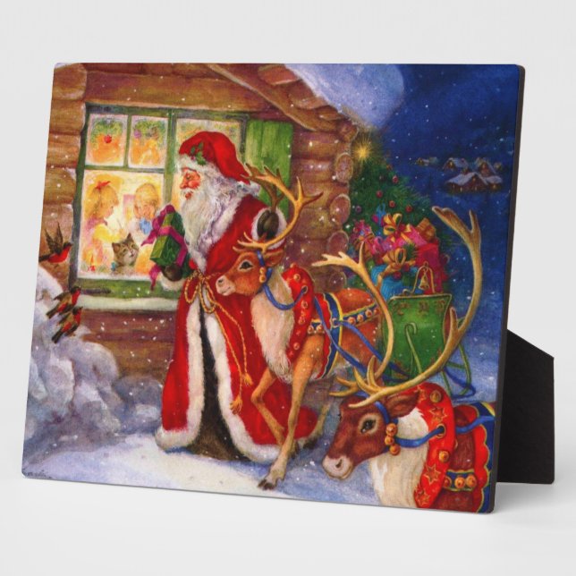 Santa claus and rudolph plaque (Side)