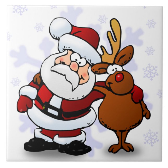 SANTA CLAUS AND RUDOLPH TILE (Front)