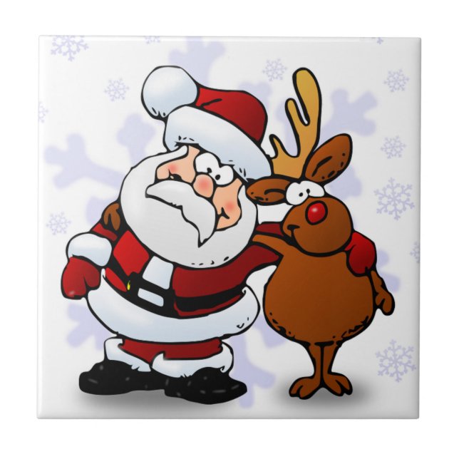 SANTA CLAUS AND RUDOLPH TILE (Front)