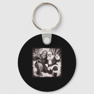 Santa Claus And Sasquatch Bigfoot Funny Joyful Sno Key Ring