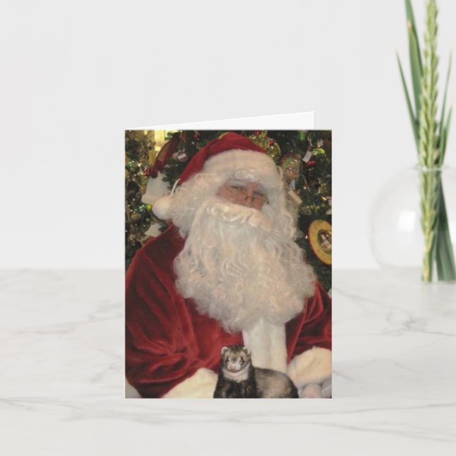 Santa Claus and the Ferret Holiday Card (Front)