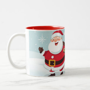 Santa Claus and the reindeer Two-Tone Coffee Mug