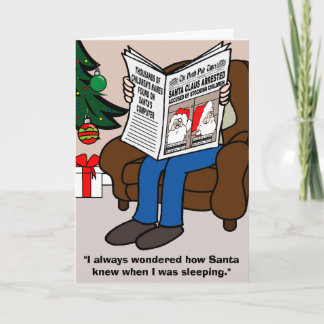 Santa Claus Arrested Christmas Card
