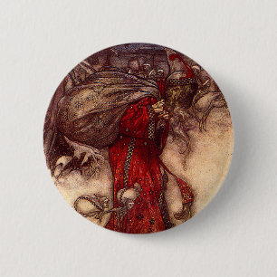 Santa Claus Arthur Rackham 6 Cm Round Badge