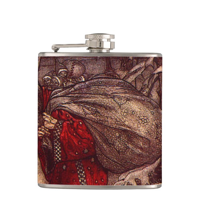 Santa Claus Arthur Rackham  Hip Flask (Front)