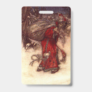 Santa Claus Arthur Rackham ID Badge