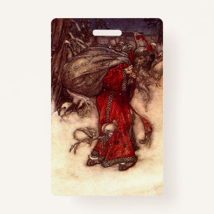 Santa Claus Arthur Rackham  ID Badge