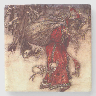 Santa Claus Arthur Rackham Stone Coaster