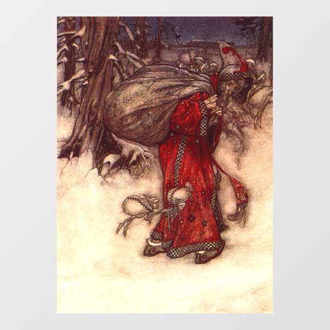 Santa Claus Arthur Rackham  Window Cling (Sheet)