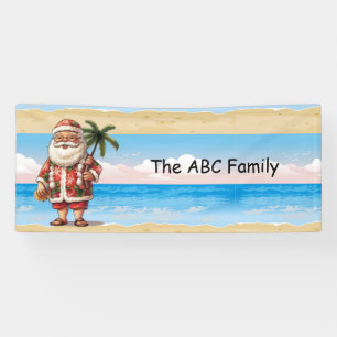 SANTA CLAUS at beach on Christmas in July Banner