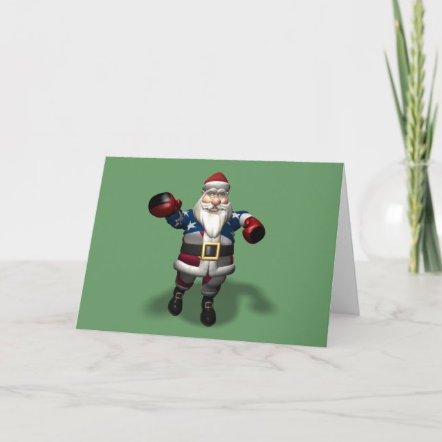 Santa Claus At Boxing Day Holiday Card (Front)
