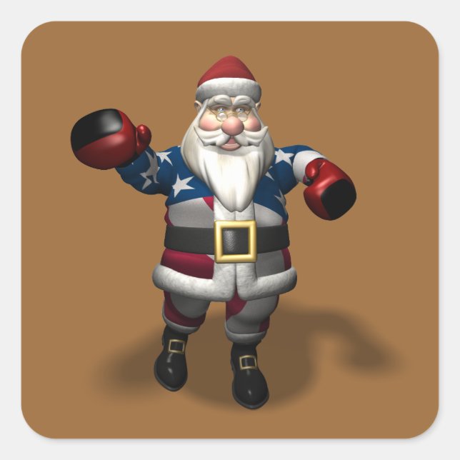 Santa Claus At Boxing Day Square Sticker (Front)