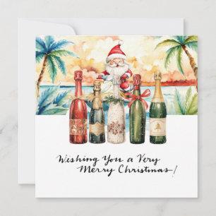 SANTA CLAUS  at Hawaii Beach for Christmas Holiday Card