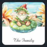 SANTA CLAUS  at Hawaii Beach for Christmas Square Sticker<br><div class="desc">Bring the magic of the holidays to the tropics with this delightful square sticker featuring Santa Claus enjoying a sunny day at the beach! Decked out Perfect for adding a touch of island charm to your holiday cards, gifts, or decorations. Celebrate Christmas in paradise with this unique design that captures...</div>