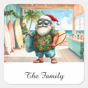 SANTA CLAUS at Hawaii Surf Shop Square Sticker