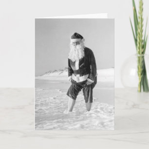 Santa Claus at the Beach Card