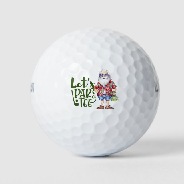 Santa Claus at the beach  Christmas in July Summer Golf Balls (Front)