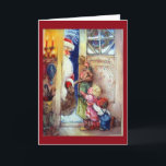 Santa Claus At The Door Holiday Card<br><div class="desc">Santa Claus At The Door.</div>