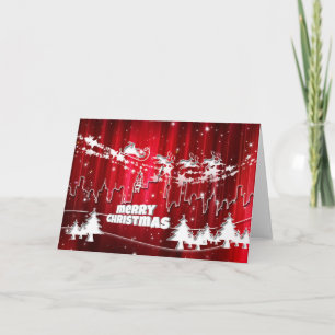 Santa Claus at work Holiday Card