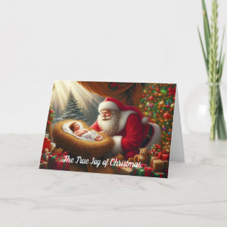 Santa Claus & Baby Jesus  Christmas Greeting Cards