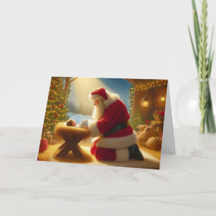 Santa Claus & Baby Jesus Christmas Greeting Cards