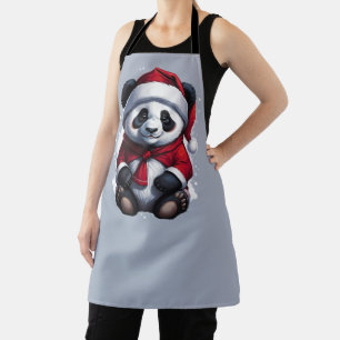 Santa Claus Baby Panda Christmas Apron