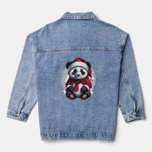 Santa Claus Baby Panda Christmas Denim Jacket