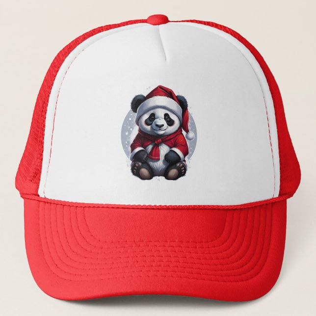 Santa Claus Baby Panda | Christmas Trucker Hat (Front)