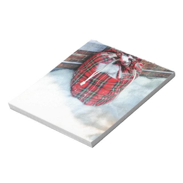 Santa Claus Bag in snow Notepad (Rotated)