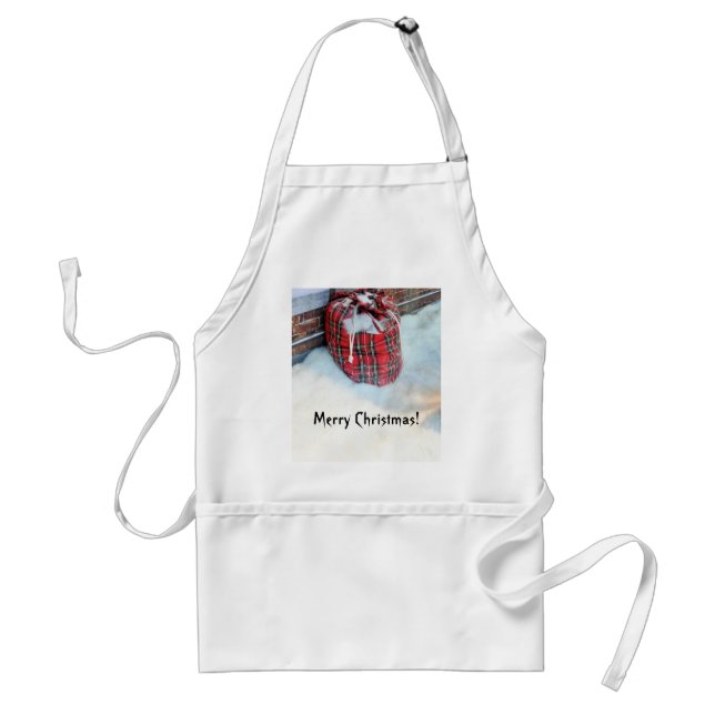 Santa Claus Bag in snow Standard Apron (Front)