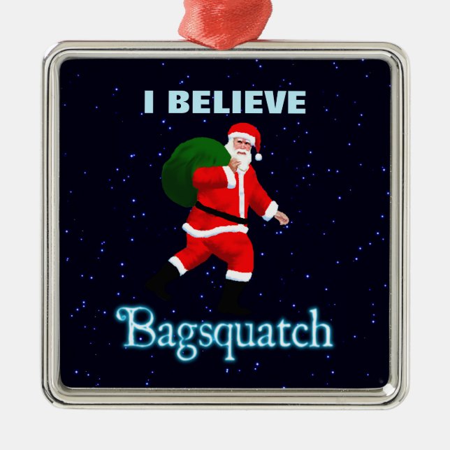 Santa Claus - Bagsquatch Metal Tree Decoration (Front)