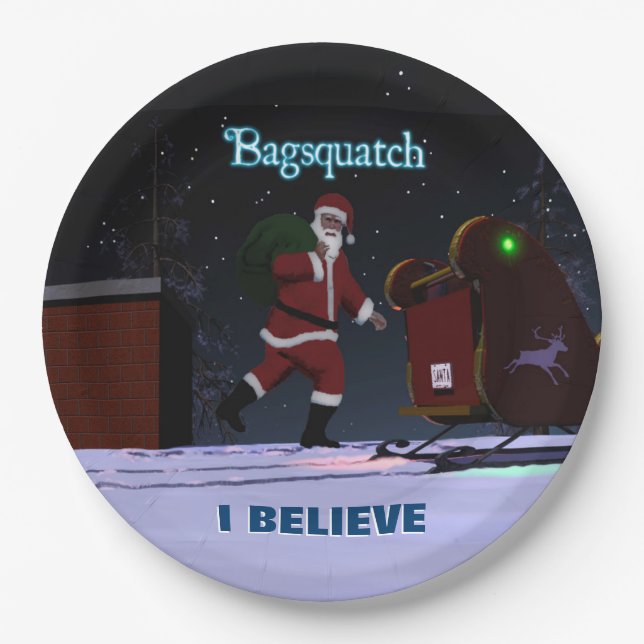 Santa Claus - Bagsquatch Paper Plate (Front)