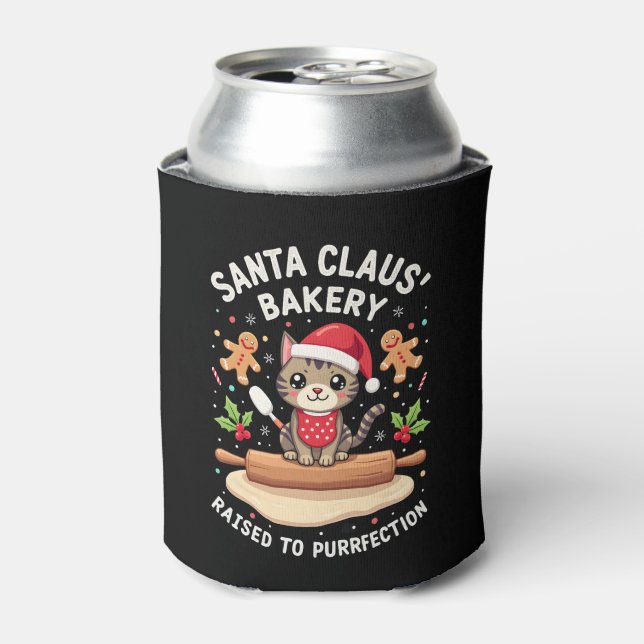 Santa Claus Bakery Kneaded To Purrfection Christma Can Cooler (Can Front)