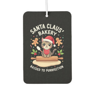 Santa Claus Bakery Kneaded To Purrfection Christma Car Air Freshener