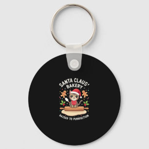 Santa Claus Bakery Kneaded To Purrfection Christma Key Ring