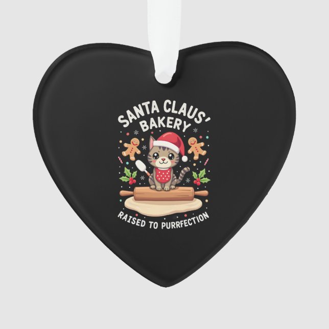 Santa Claus Bakery Kneaded To Purrfection Christma Ornament (Front)