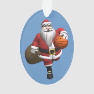 Santa Claus Basketball Player Ornament