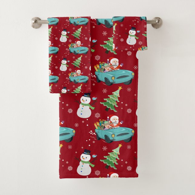 Santa Claus Bath Towel Set (Insitu)