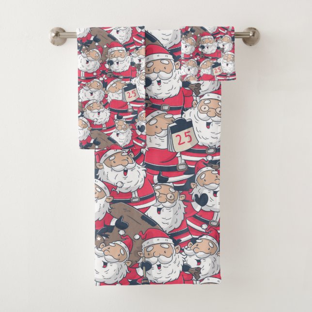 Santa Claus Bath Towel Set (Insitu)