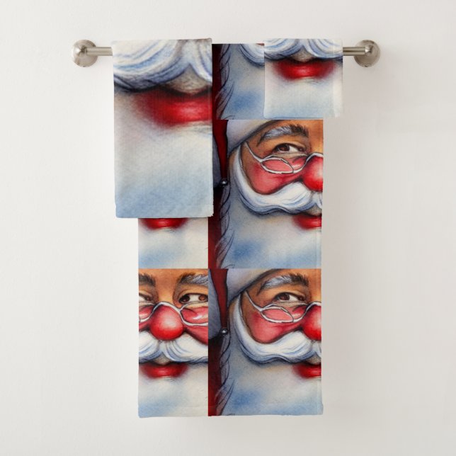 Santa Claus Bath Towel Set (Insitu)