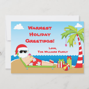 Santa Claus Beach Christmas Card